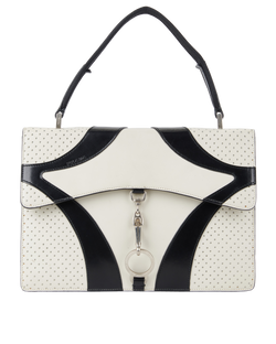 Vintage Mini Brief Top Handle,Leather,White/Black,E/3*